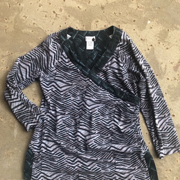 Soft Surroundings Large Blue V-Neck Wrap Blue - Picture 4 of 6